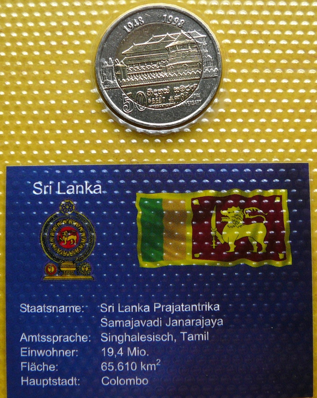 10 RUPII SRI LANKA 1998 NIEPODLEGŁOŚĆ KLASZTOR MENNICZA