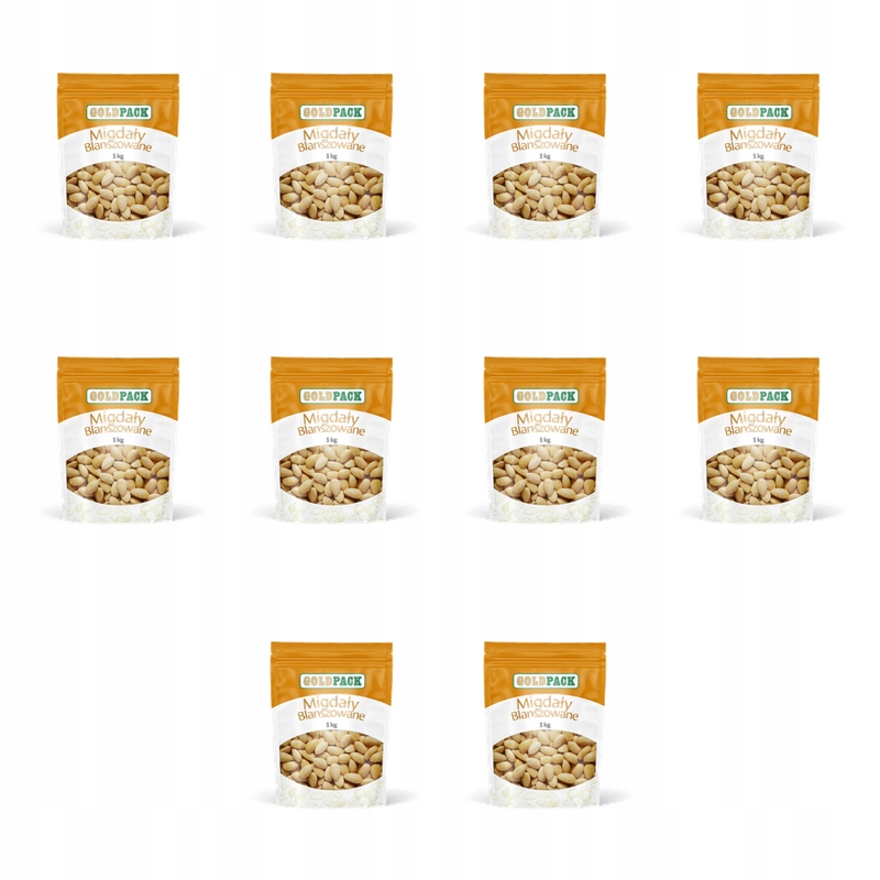GoldPack blanšírované mandle 1kg X10