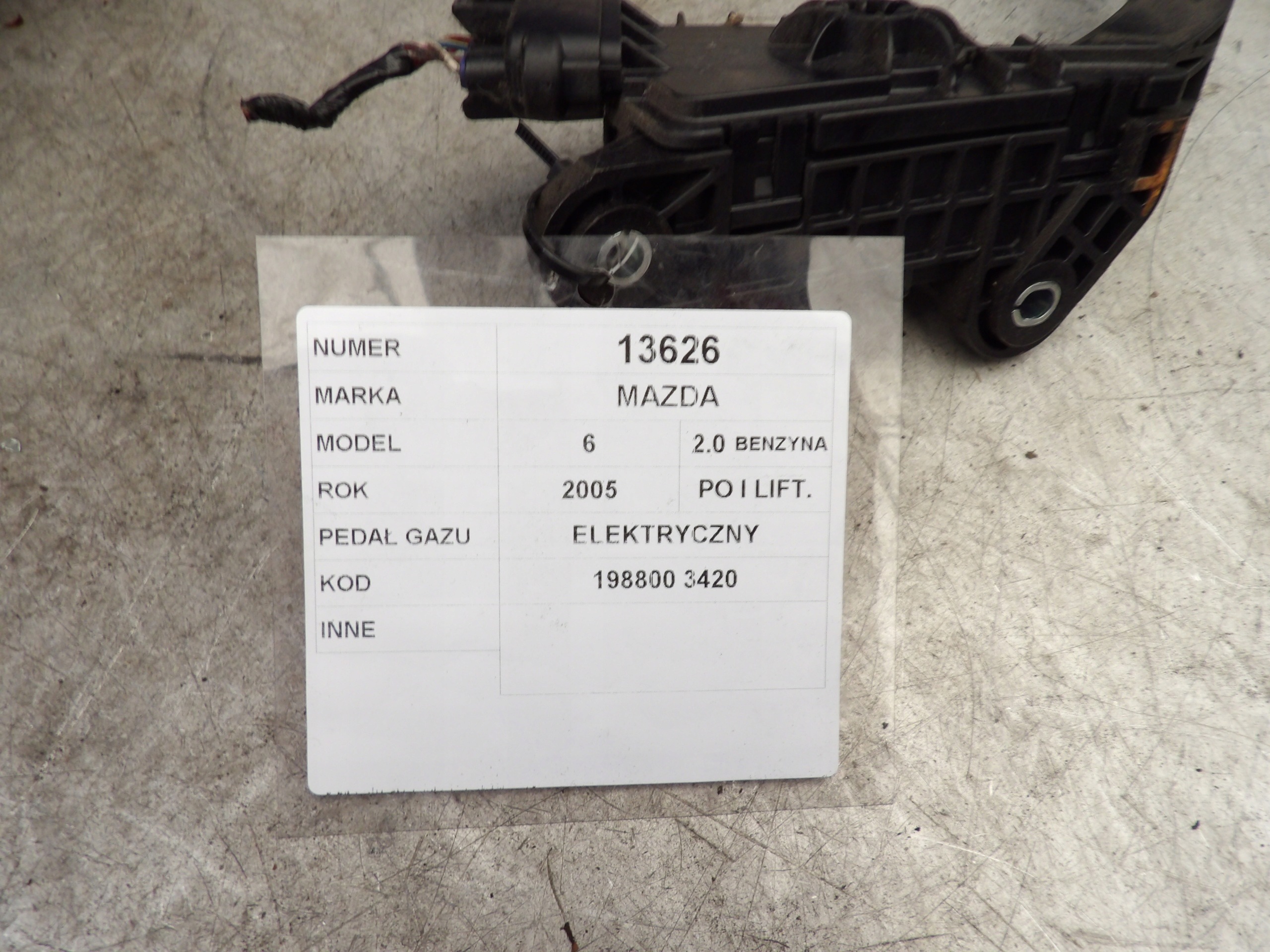 Mazda 6 and lift accelerator pedal