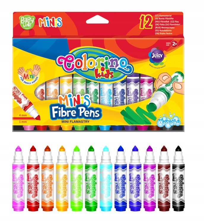 COLORINO BABY MINI Flamastry dla dzieci 12 kolorów 2+ EAN (GTIN) 5907690832117