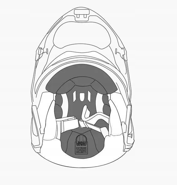 Horná poduška na prilbu Agv Sportmodular L