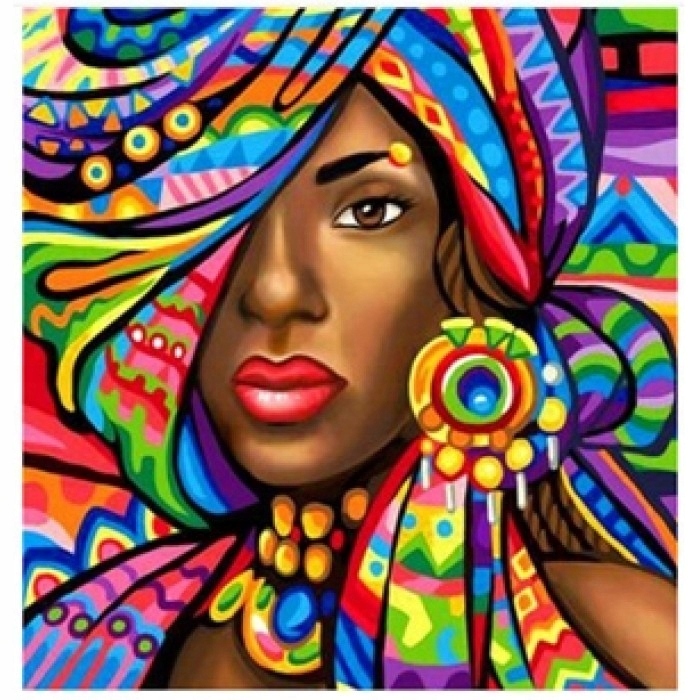 

Mozaika Diamentowa 5D 40x30 cm kobieta w turb.