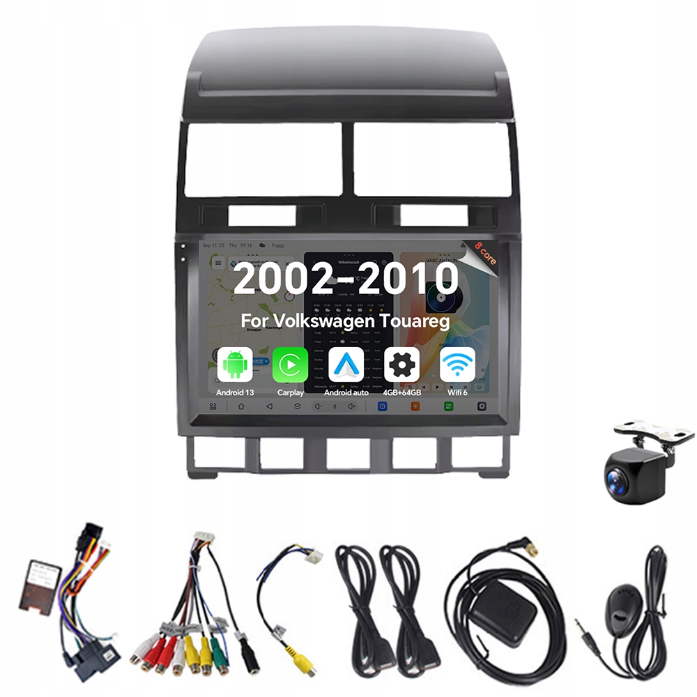 2Din Android 13 autorádio pre Volkswagen Touareg 2002-2010 Carplay 4G 64G