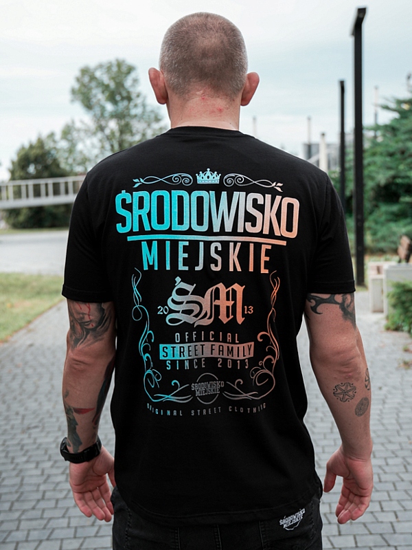 Tričko Środowisko Miejskie "theme" Black/blue/orange vel. L