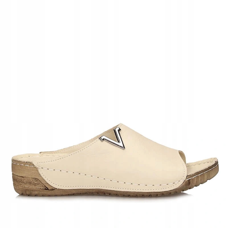 Nazouváky pantofle T.Sokolski Hh L211 Beige béžové kožené na platformě