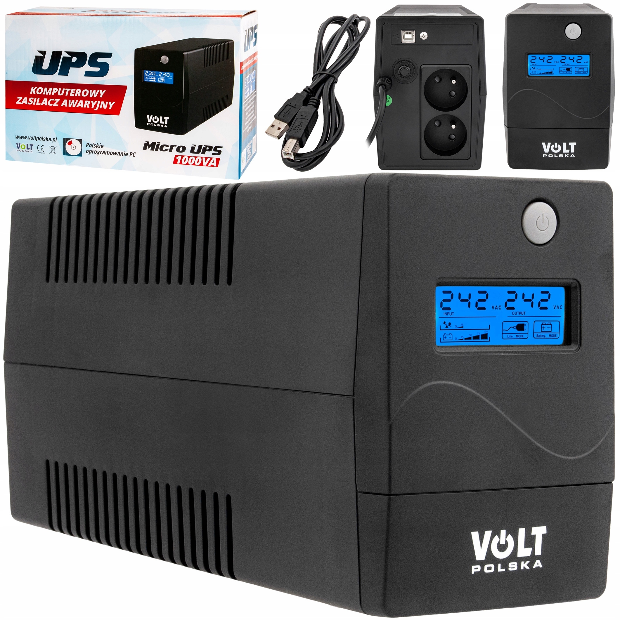 Záložní Zdroj Ups Volt Polska 1000W/600W Akumulátor 9AH Pro Pece Čerpadla