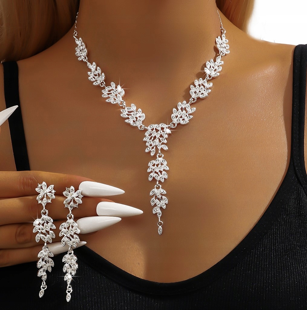 Sada svatebních šperků Svatební Hostina 2 v 1 Náhrdelník Náušnice Náramek