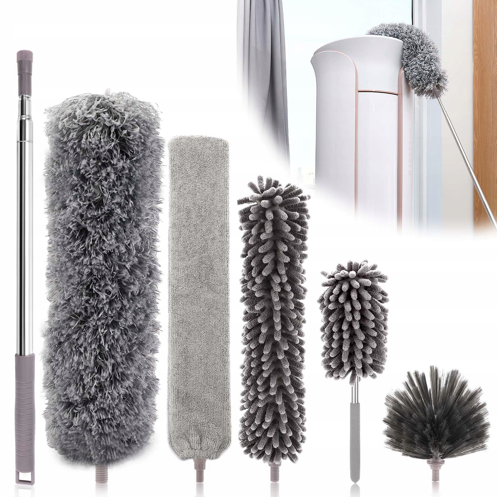 Levně Collazoey Sada 6 metliček Teleskopické mikrovlákno na prach 245 cm Mycí