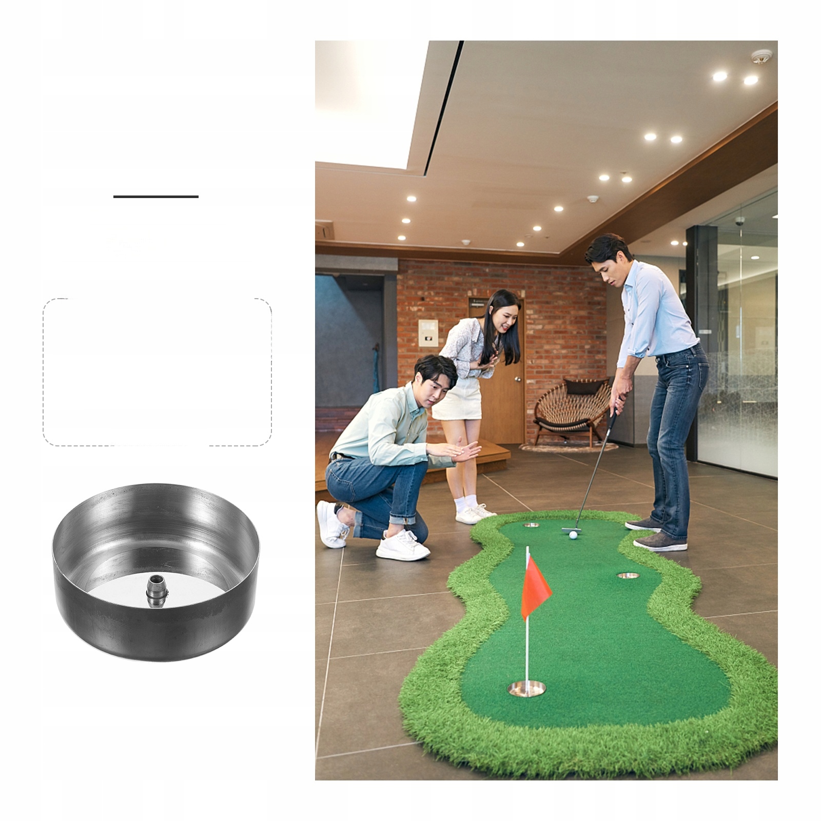 GOLF PUTTING HOLE CUP MINI PŁYTA PRZENOŚNY STOK Rodzaj inny