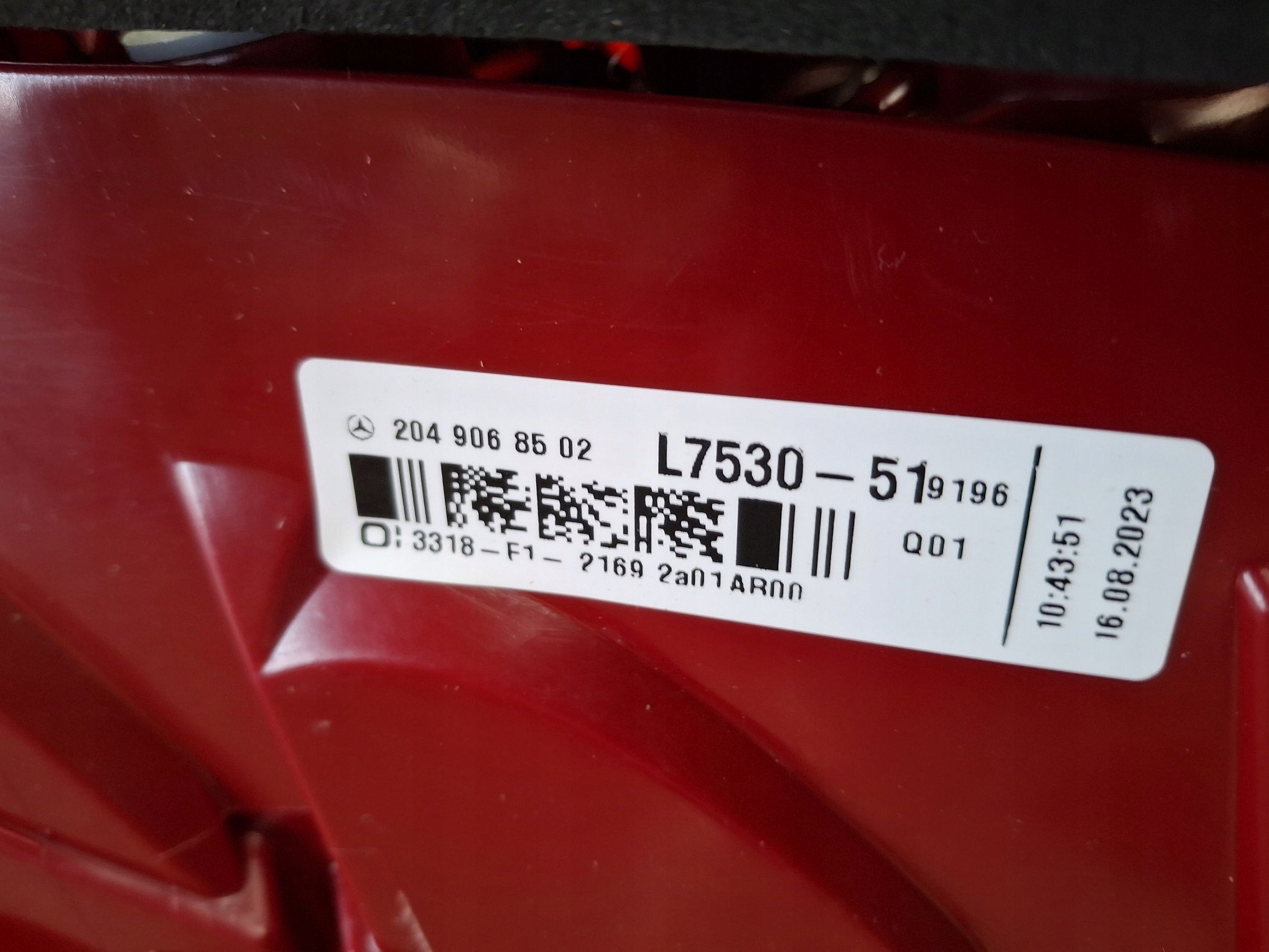 light rear left MERCEDES C-KLASA W204 sedan 2007R->