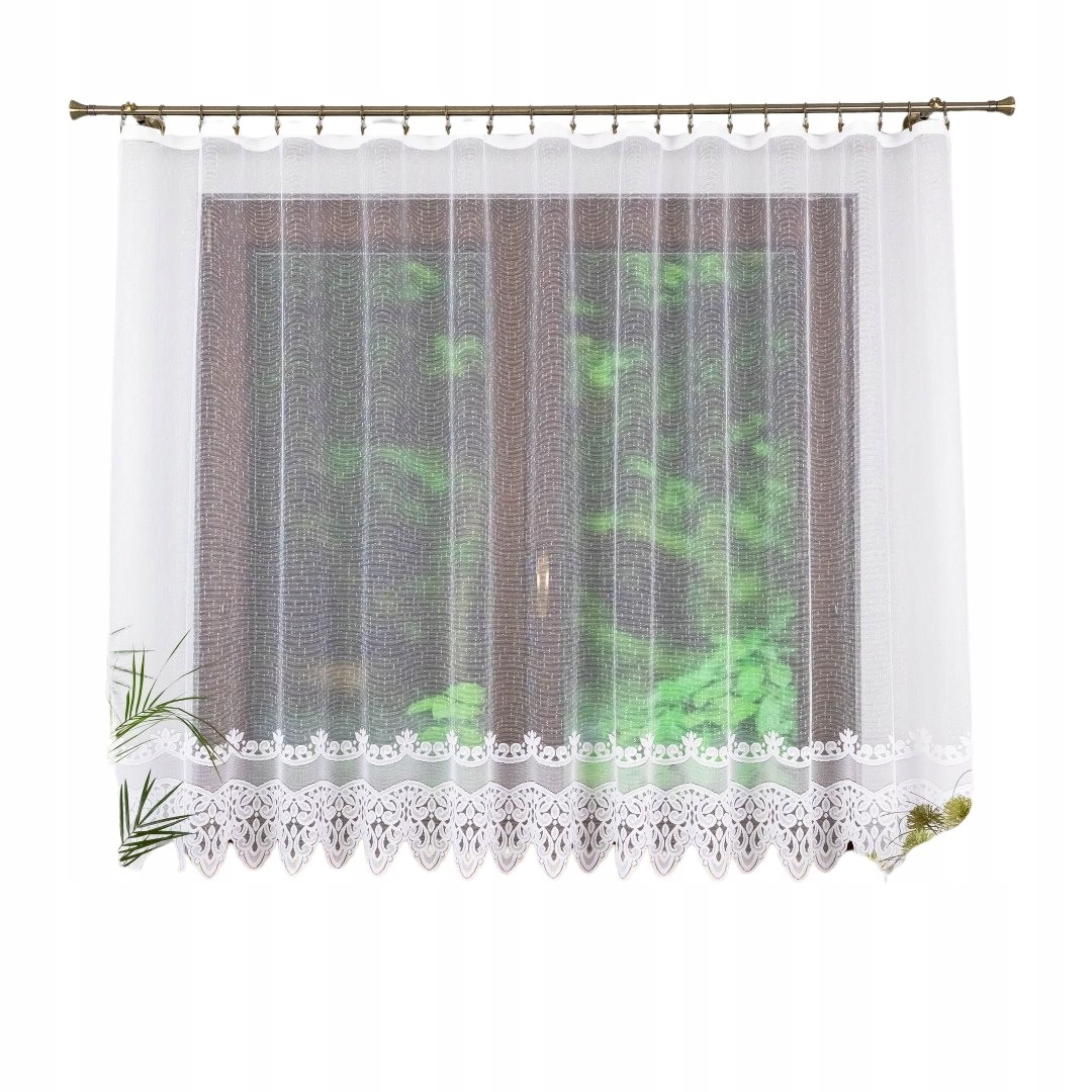 Krátká Jednoduchá Hotová Záclona S Páskou, Originální Vzor Na Spodní Straně – 200x160.