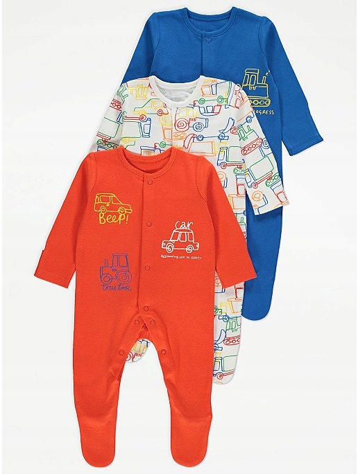 

George__62-68_3 pack_ bawełniane pajacyki_ nowe