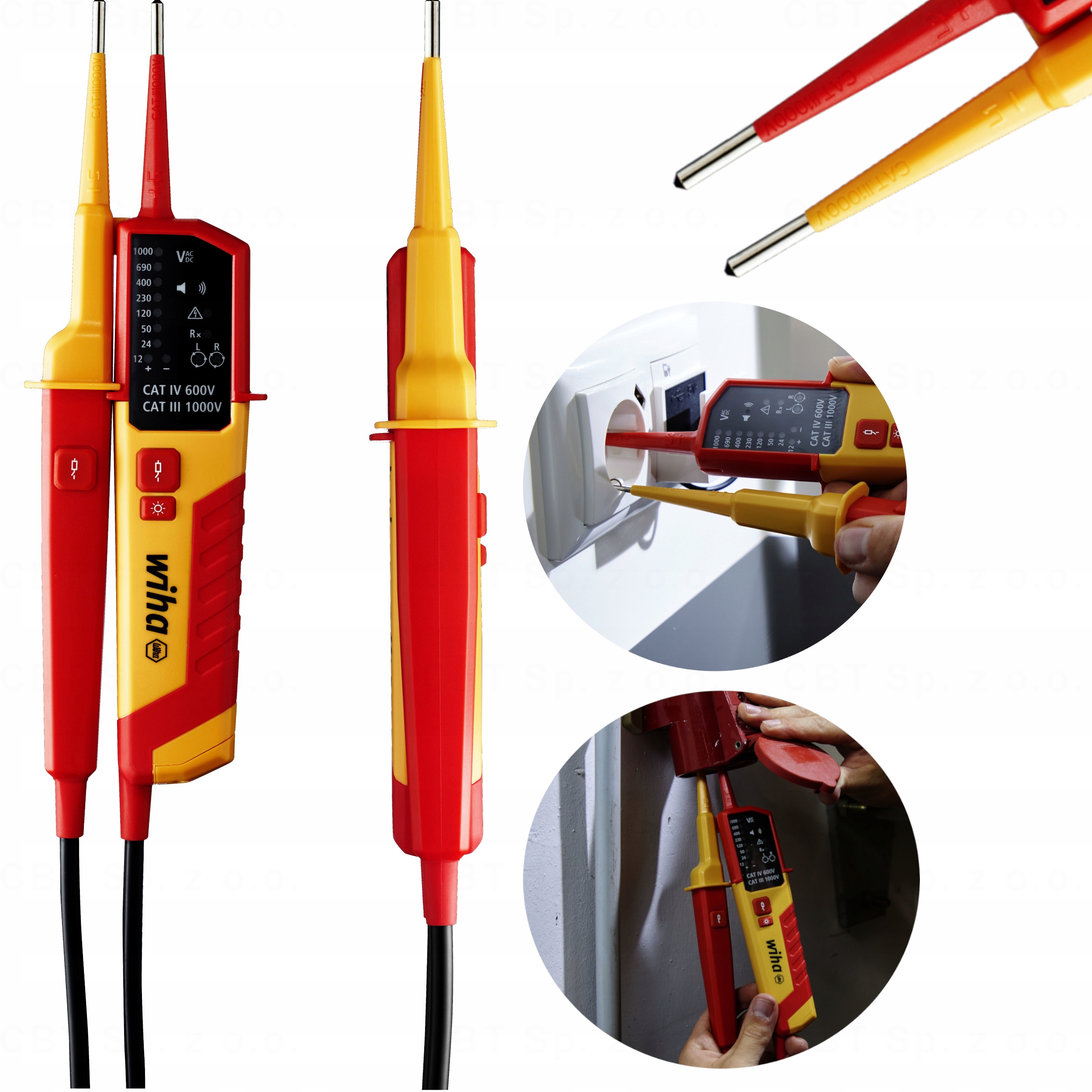 PRÓBNIK TESTER NAPIĘCIA I CIĄGŁOŚCI OBWODU 12-1000V AC CAT IV WIHA