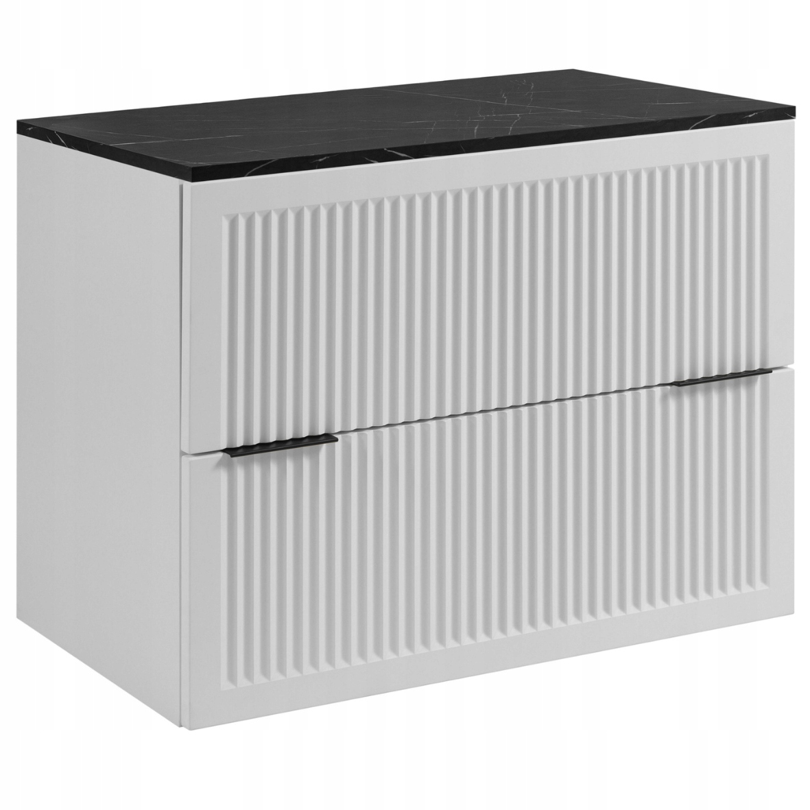 Koupelnová skříňka Pod Umyvadlo 80 bílá ryfle, mramorová deska