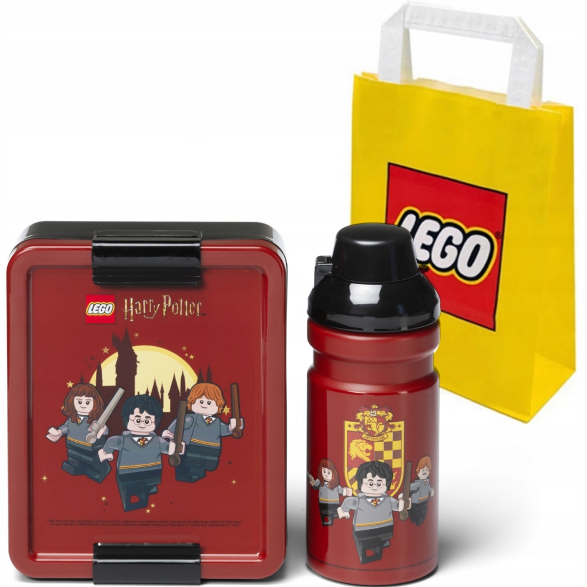 Lego Harry Potter Gryffin Zestaw Śniadaniowy Pojemnik Bidon Lunchset +torba