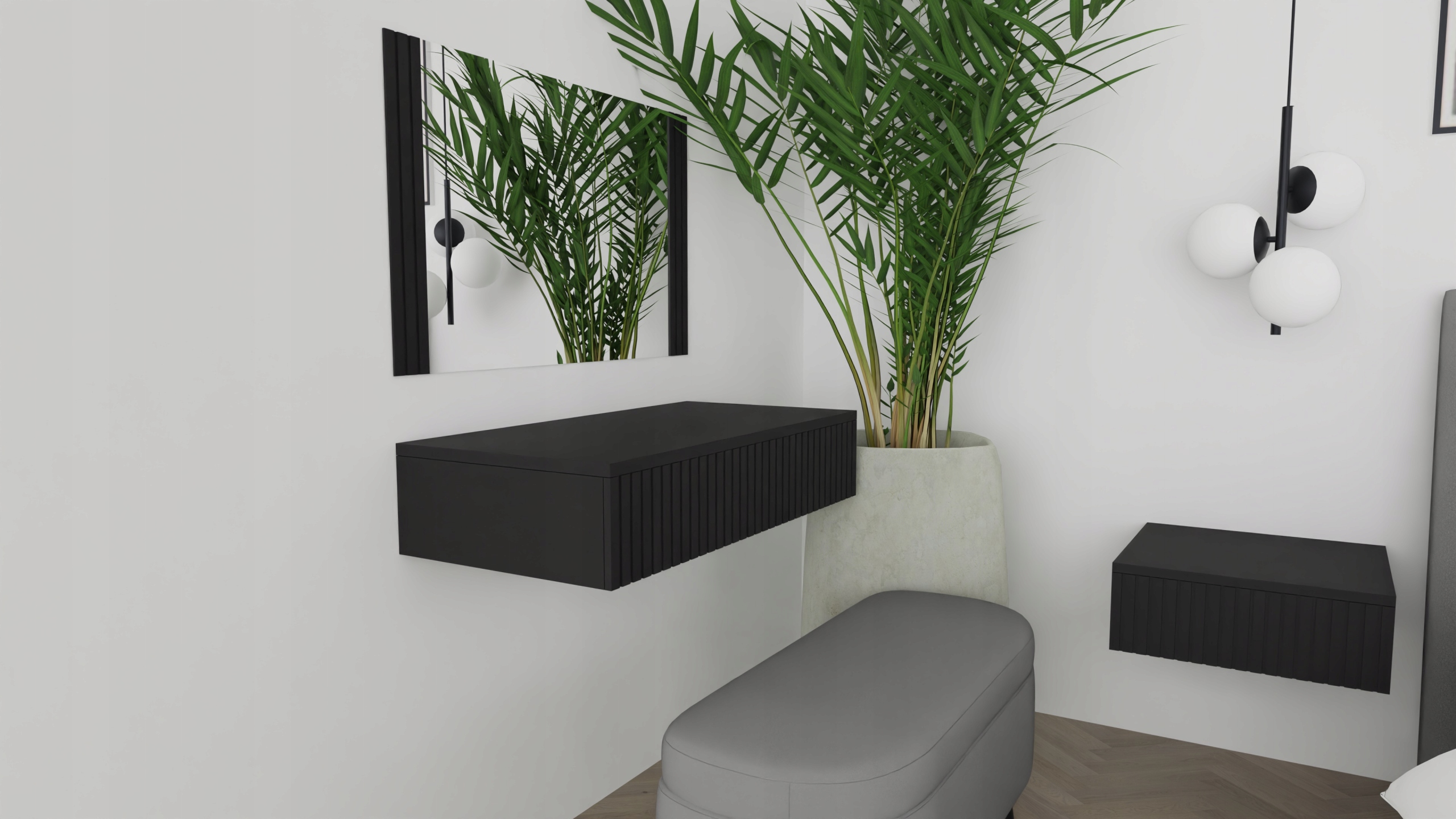 Toaletka konsola szafka biurko RIVA 60 czarna ryfle szuflada EAN (GTIN) 5906480110145