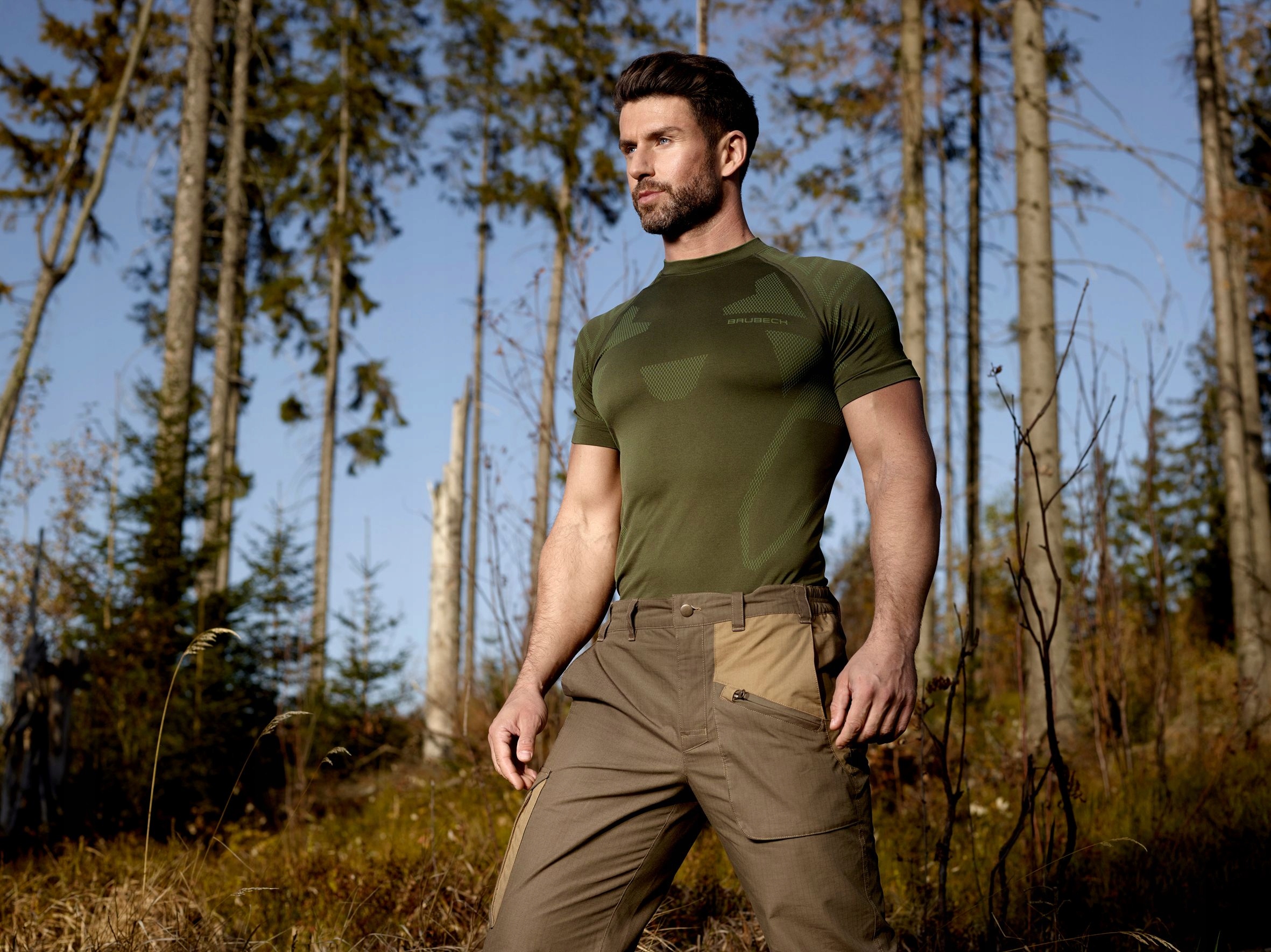 BRUBECK PROTECT RANGER KOSZULKA TERMOAKTYWNA T-SHIRT KHAKI ZIELONA r. M Waga produktu z opakowaniem jednostkowym 0.21 kg