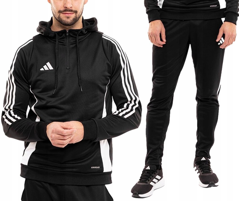 adidas Dres Komplet Męski Sportowy Bluza Spodnie Tiro 24 Czarny r. S