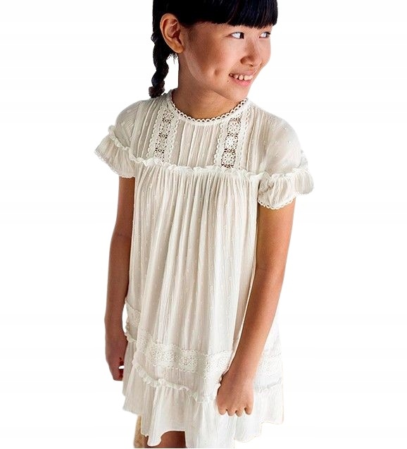 Sukienka boho ecru kremowa Mayoral 6938-85 r. 167