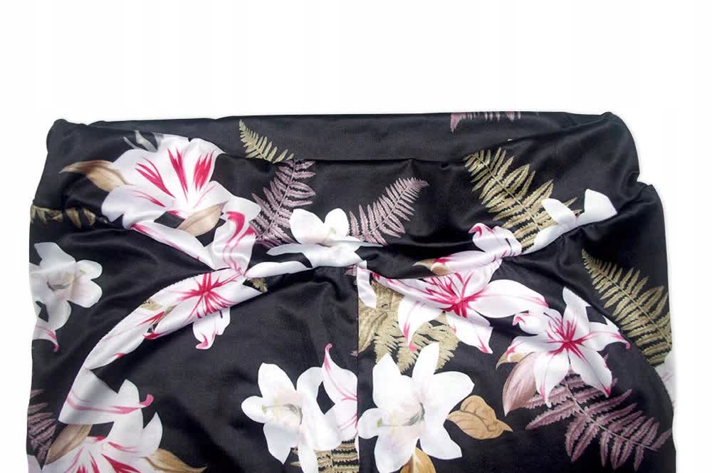 Komplet fitness do ćwiczeń z nadrukiem kwiatowym Marka bez marki