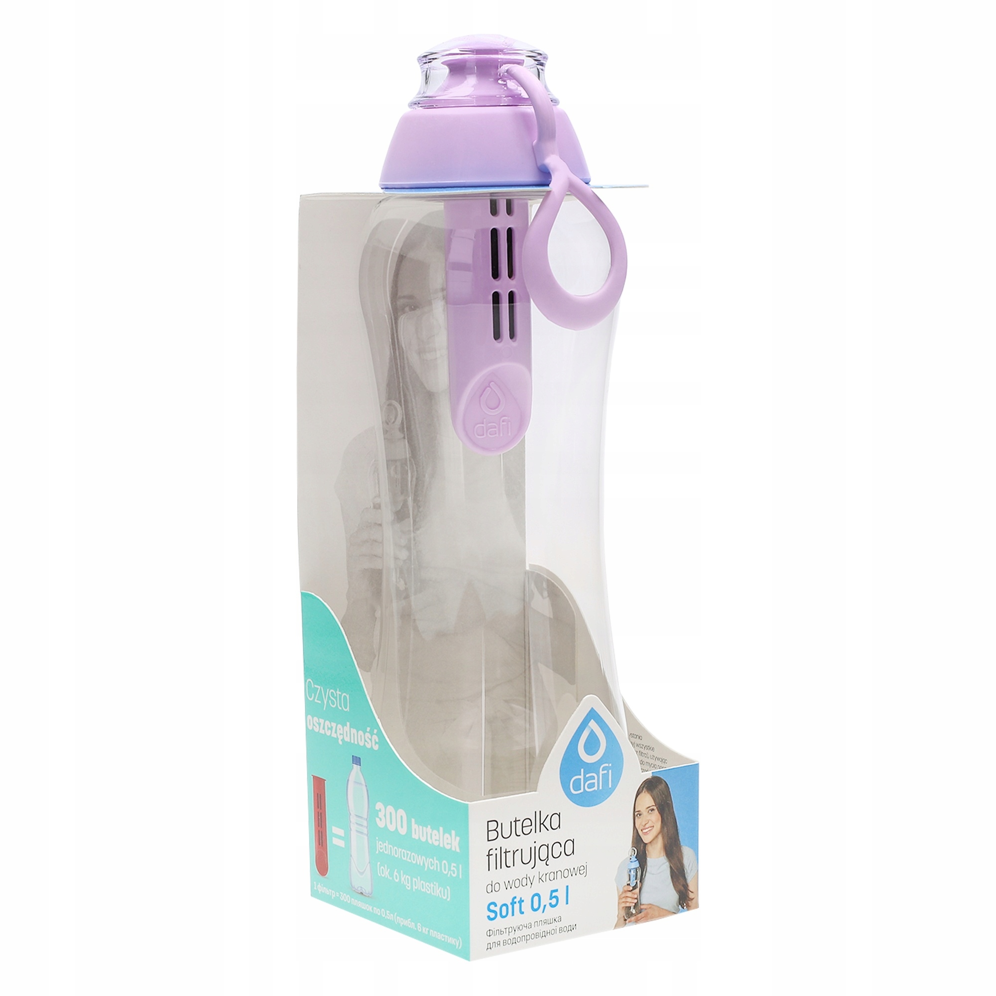 BUTELKA FILTRUJĄCA WODĘ DAFI 0,5L + FILTR JAGODOWY Model Soft