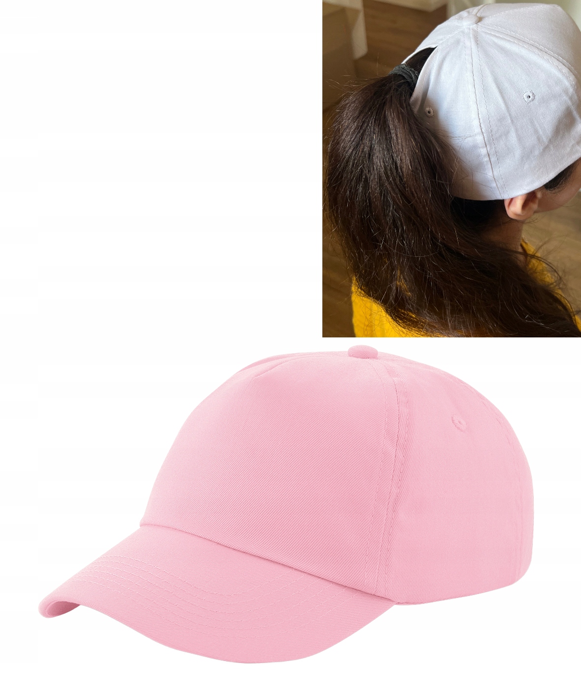 

Czapka z daszkiem kitka kucyk ponytail