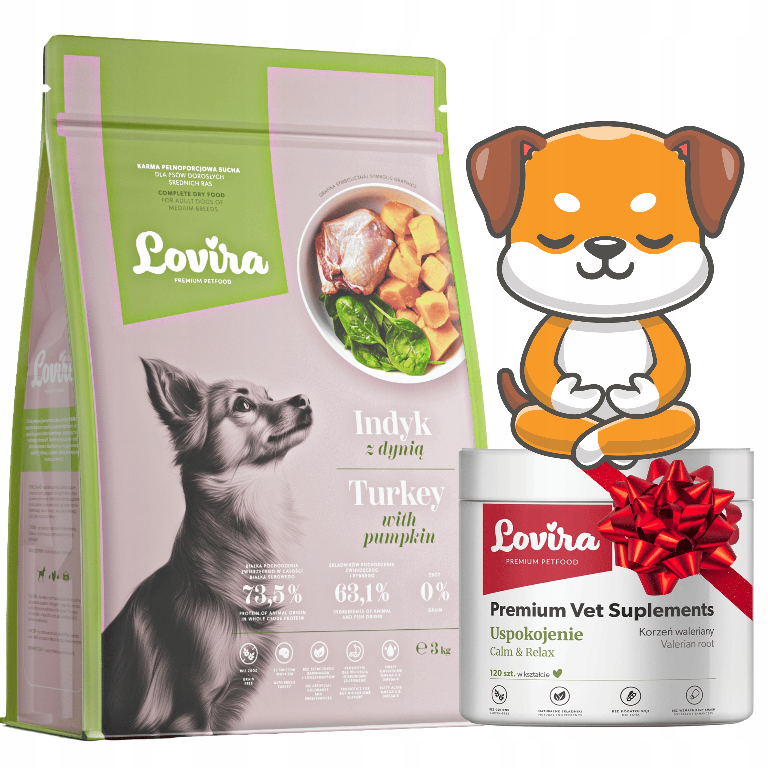 Levně Krmivo Suché Krůta+bonus Doplňky Pro Psa Na Stres 120 ks na uklidnění