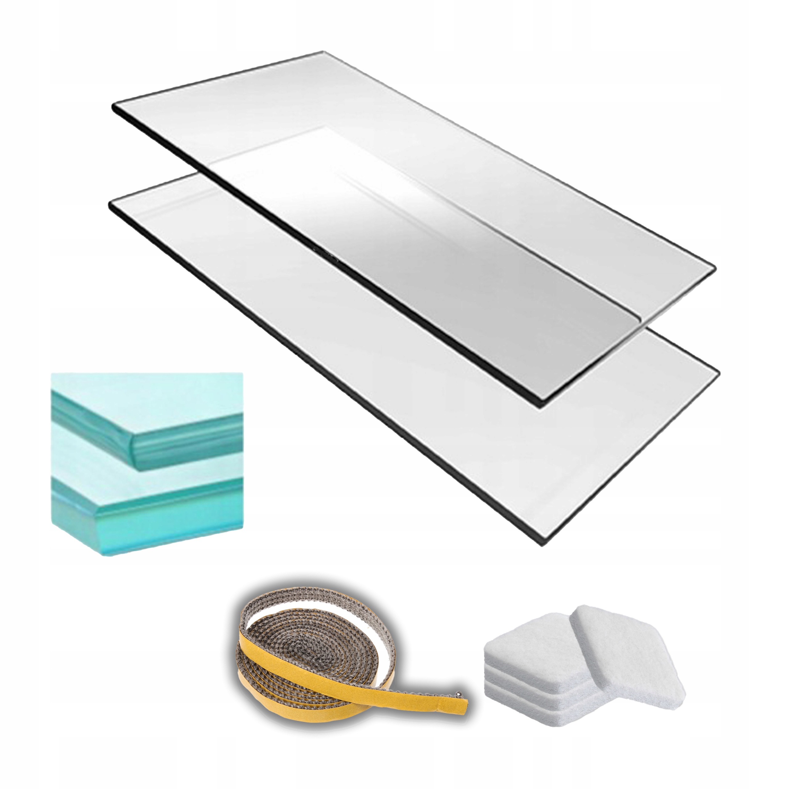 Čisticí sklo do krbu žáruvzdorné 59x38