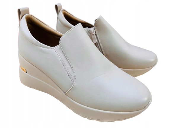 Buty Sportowe Damskie Monika Beżowe Na Koturnie 37