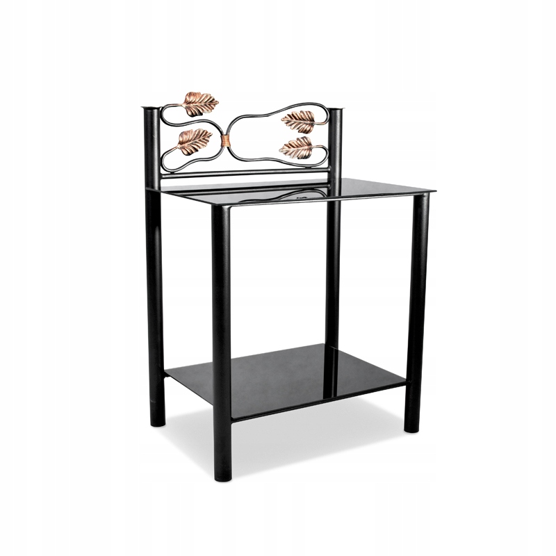 LIANA Stolik nocny metalowy szklane półki Kod producenta FR-00111-SP-PF