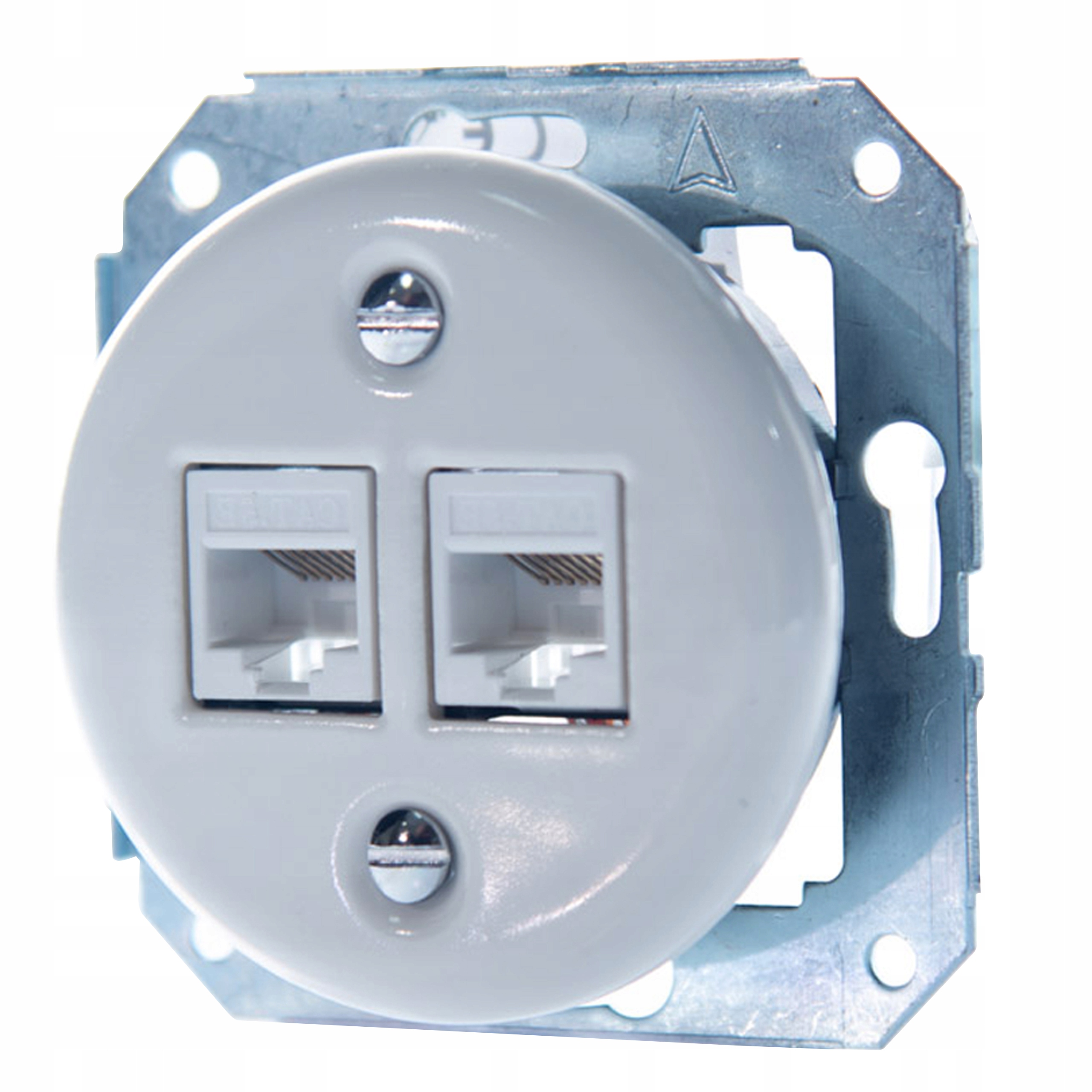 Retro Loft Keramická Zásuvka 2xRJ45 Podomítková Bílá