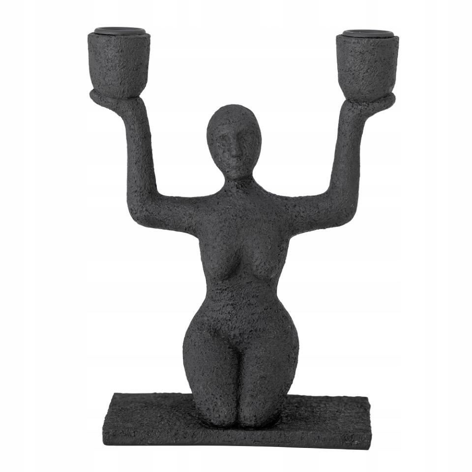 Bloomingville Lucie Dvojitý svícen žena jóga černý