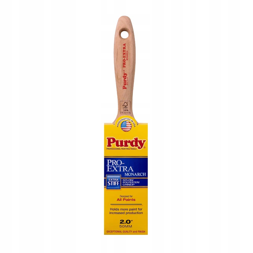 Plochý rovný štětec Purdy Pro Extra Monarch 2-palcový pro malování 50 mm