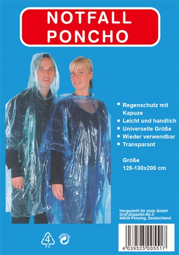 

Ponczo Przeciwdeszczowe Peleryna rozm. M/L