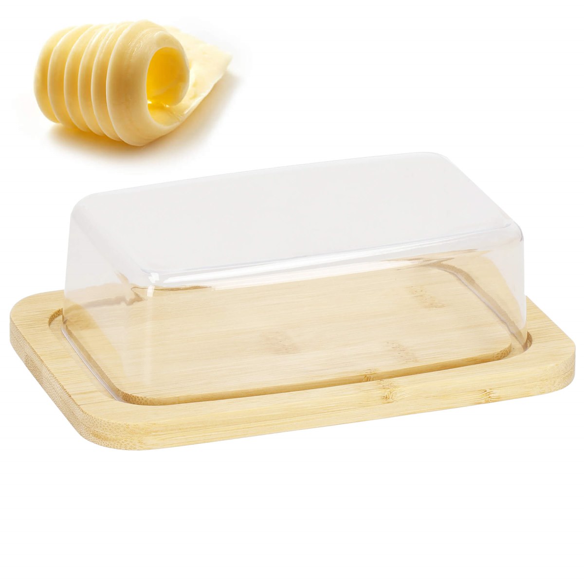 

Maselniczka Z Bambusową Podstawką Pokrywką Masło