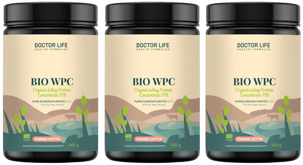 Doctor Life Whey Protein Bio Wpc Grass Fed Panna Cotta 500 g Svalová hmota