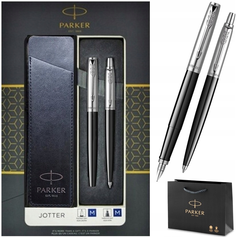 Pióro Wieczne Długopis Parker Jotter Czarny Etui Nauczyciela Grawer Torebka