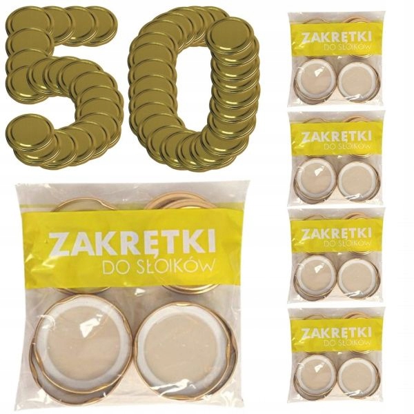 Zakrętki do słoików 4 zaczepowe 66mm 10 sztuk x 5