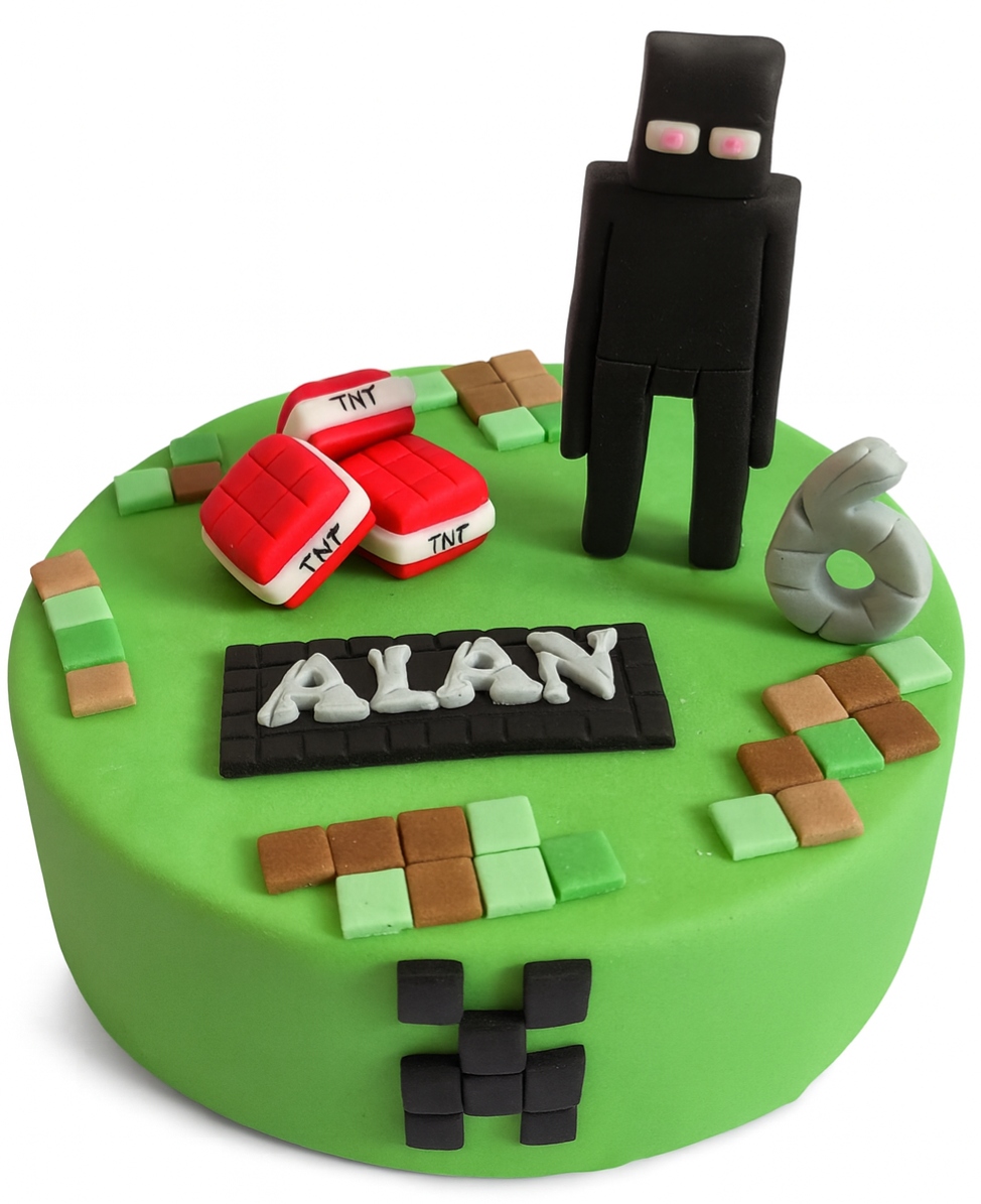 Levně Sada cukrových dekorací Pixely – dort, postavička, Tnt, kostky