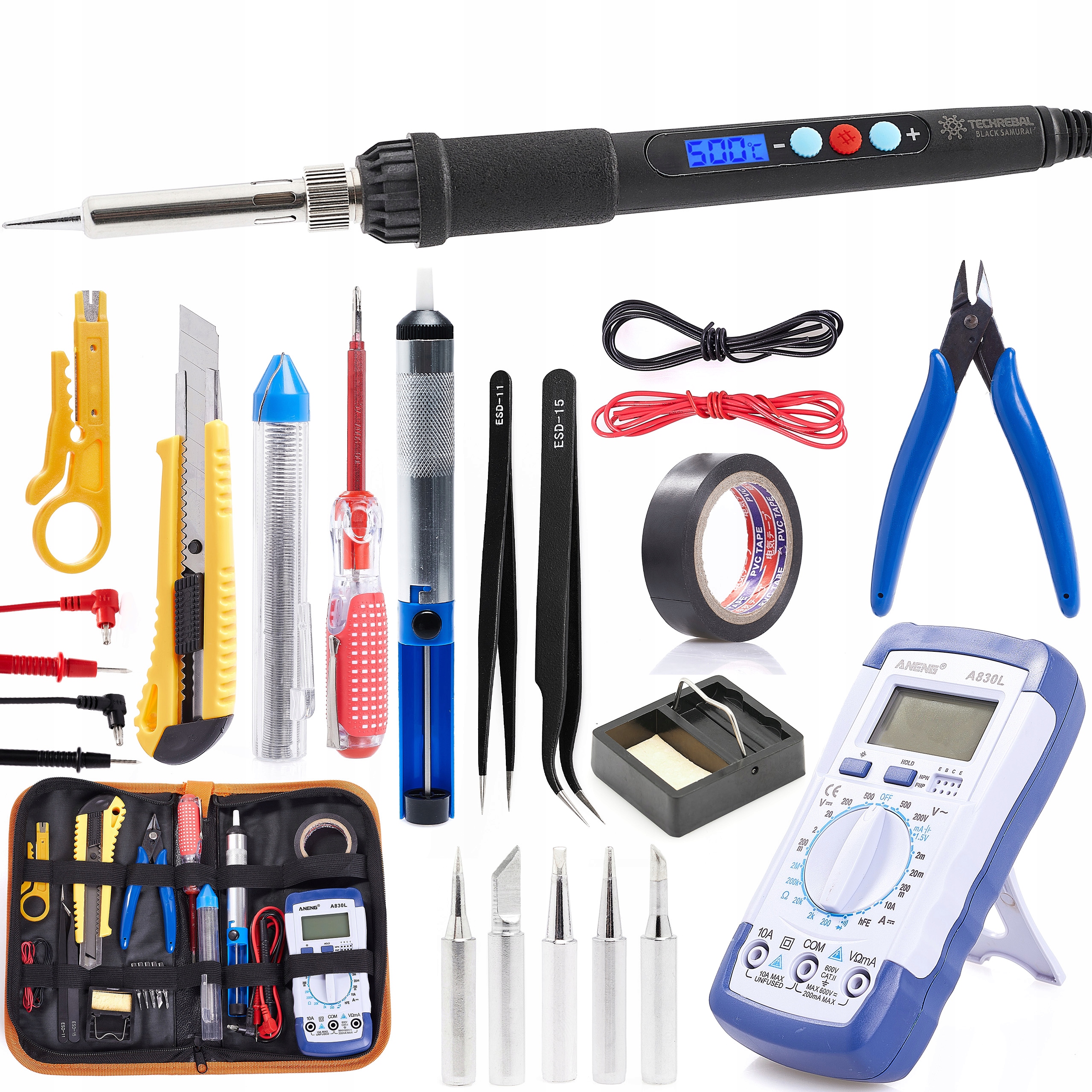 PRECYZYJNA LUTOWNICA 60W TBS60W ZESTAW DO LUTOWANIA 20 ELEMENTÓW TECHREBAL