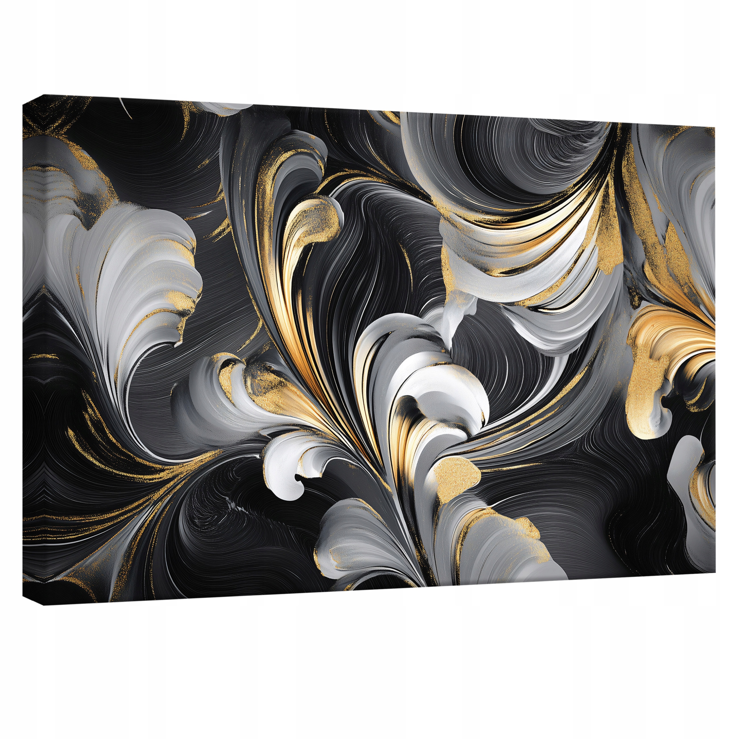 Obraz 120x80 Abstrakce zlato černá bílá šedá luxus elegance