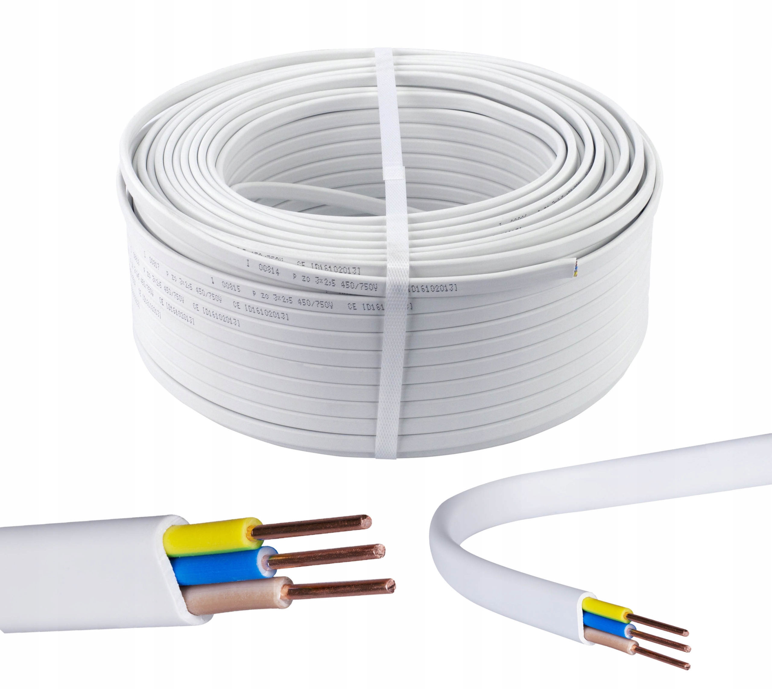 YDY kabel plochý 3x2.5 50m ELEKTROKABEL za 1214 Kč - Allegro
