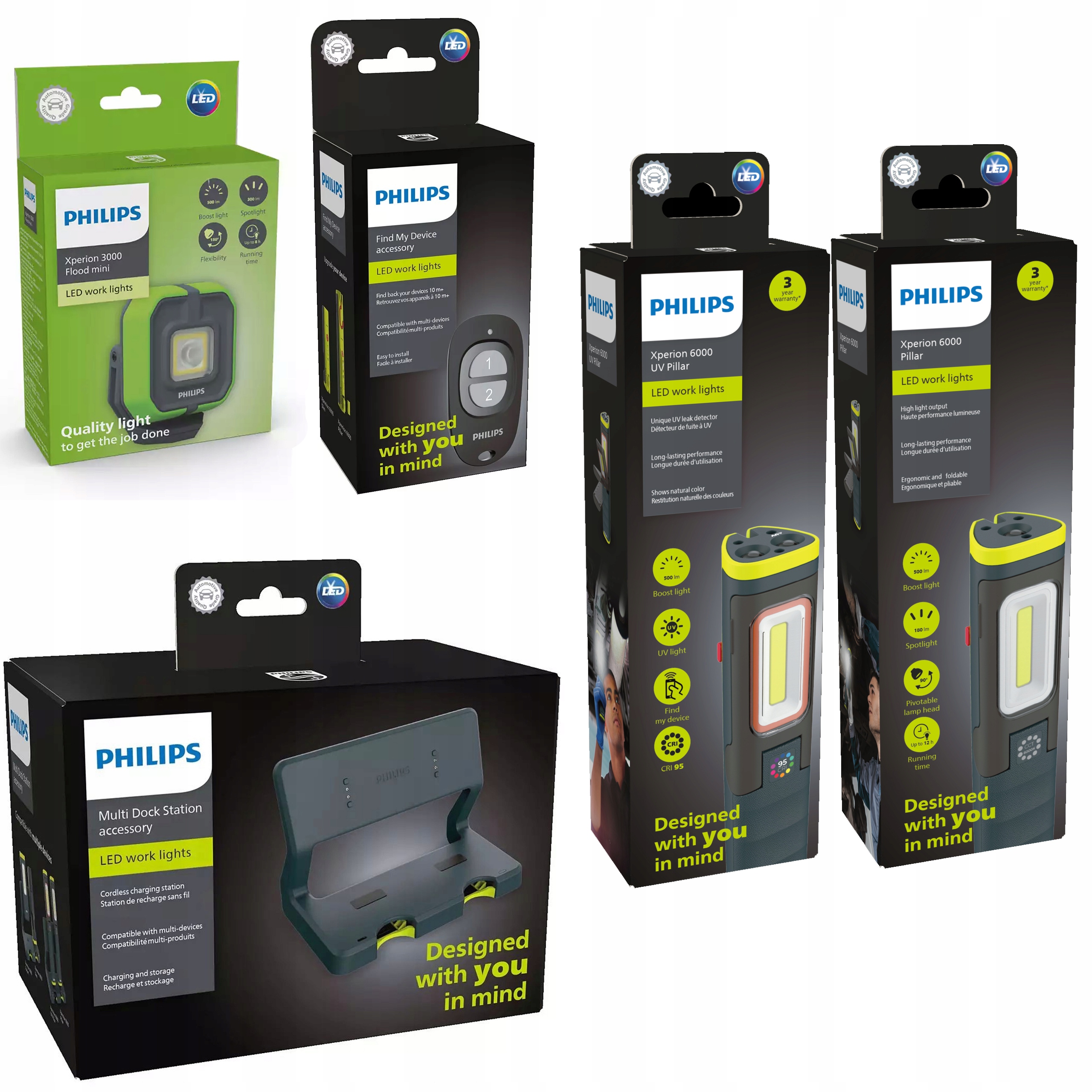 Philips Dílenské lampy s dokovací stanicí a dálkovým ovládáním pro lokalizaci