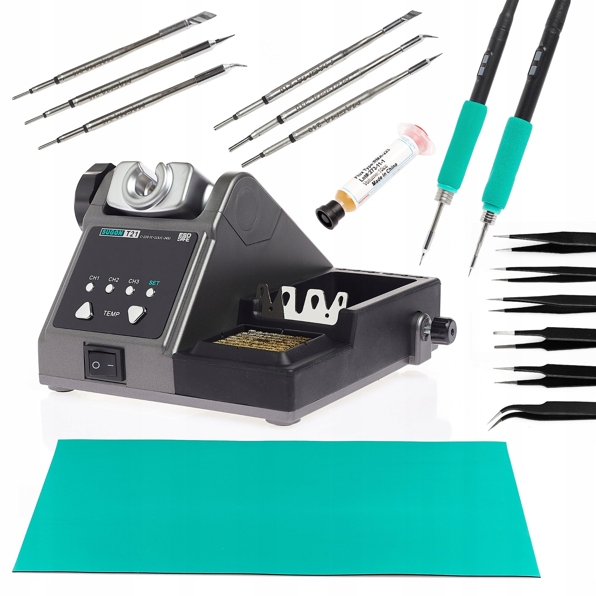 Pájecí Stanice Sugon T21 Hroty C210 C245 A Podložka