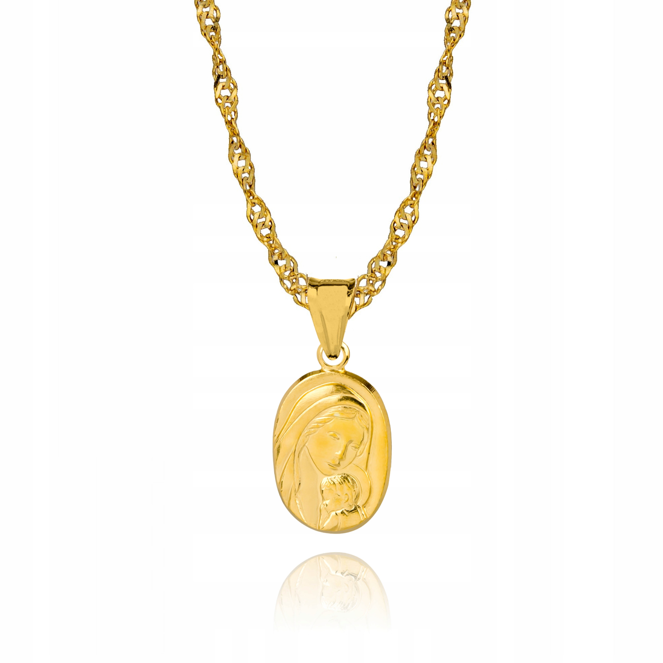 Zlatý řetízek stříbro Medailon Matka Boží 50 cm Dedikace S3M29