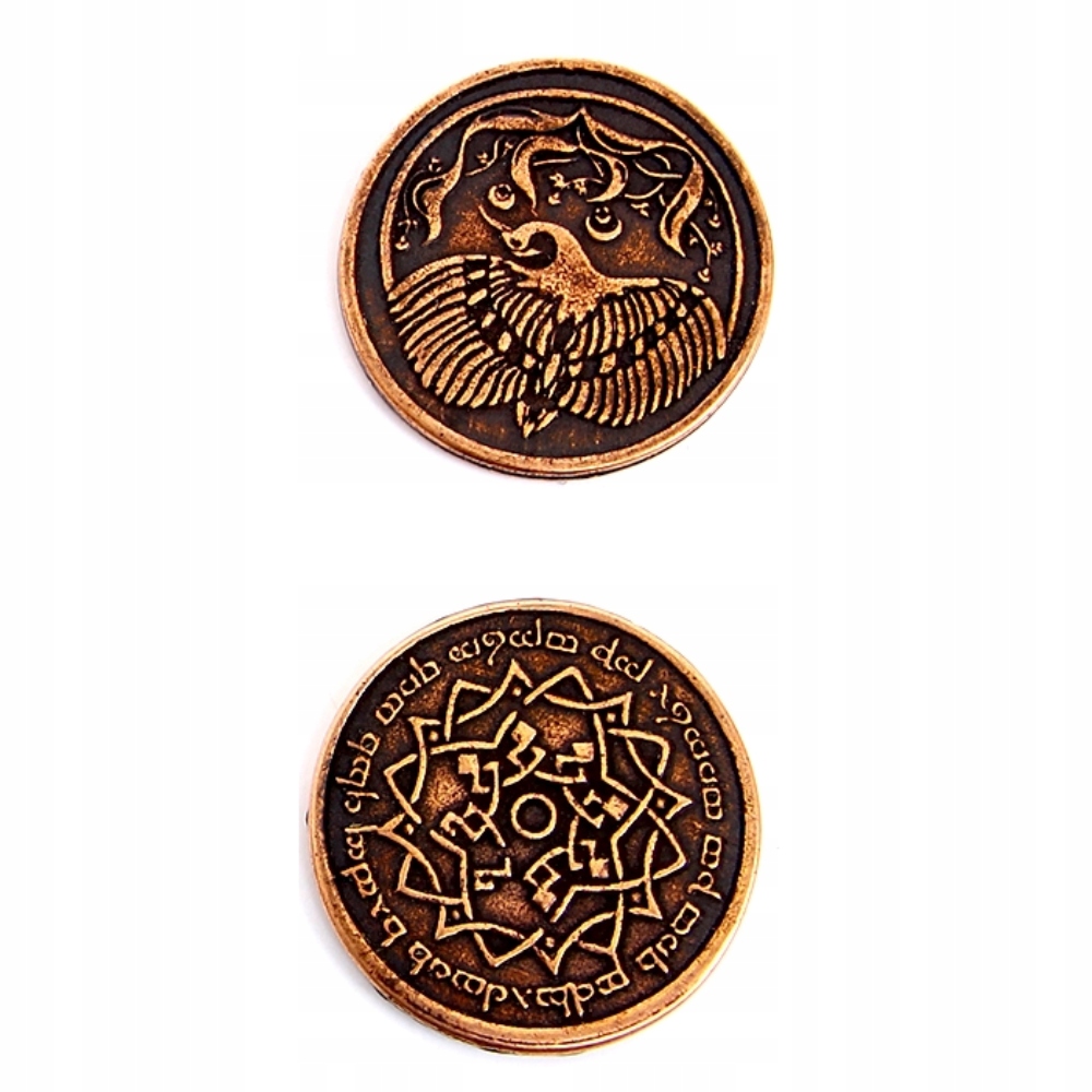 ZESTAW 3 ELFICKICH METALOWYCH MONET LARP RPG Nazwa Zestaw 3 Elfickich Metalowych Monet