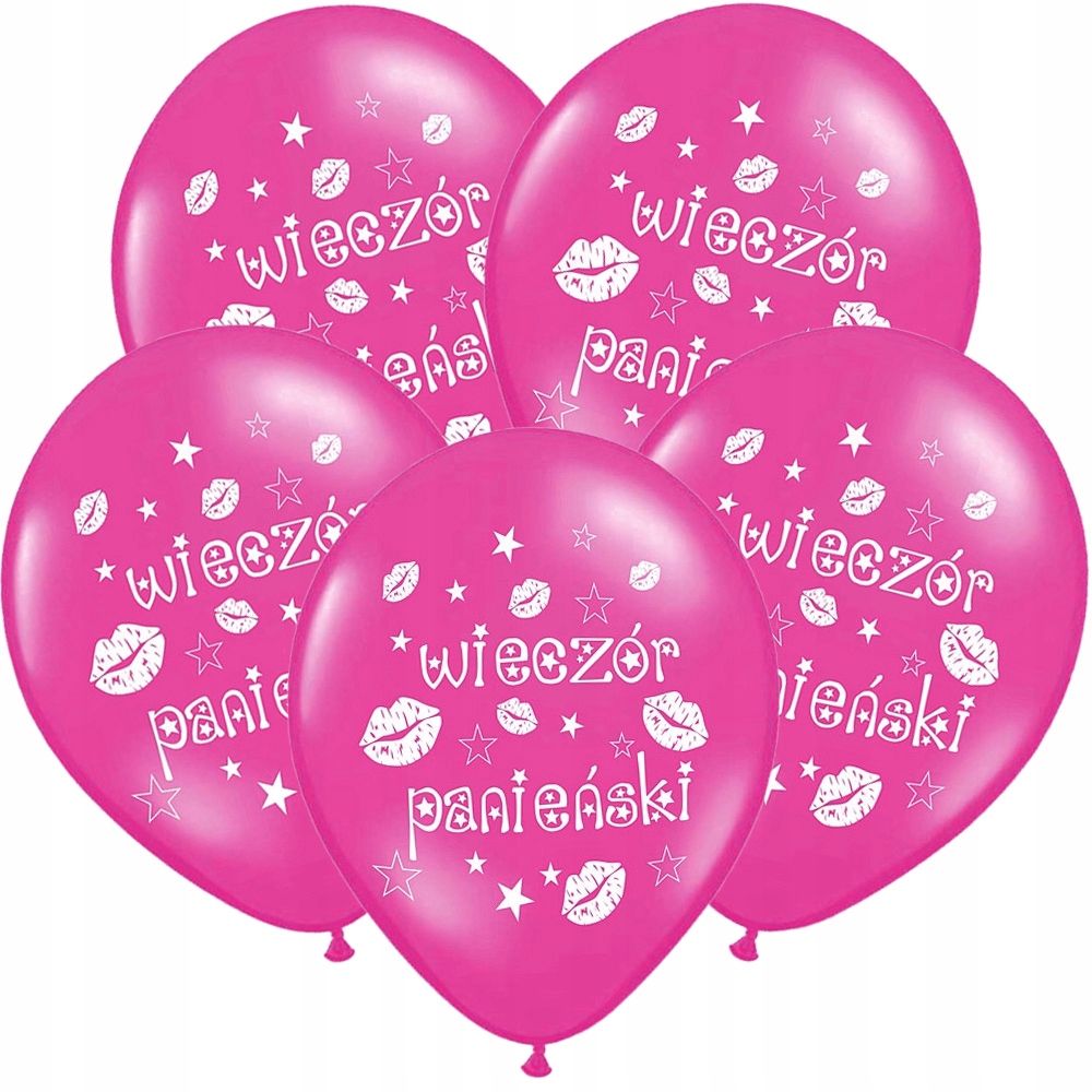 

Balony Na Wieczór Panieński Nadruk Różowe 5szt
