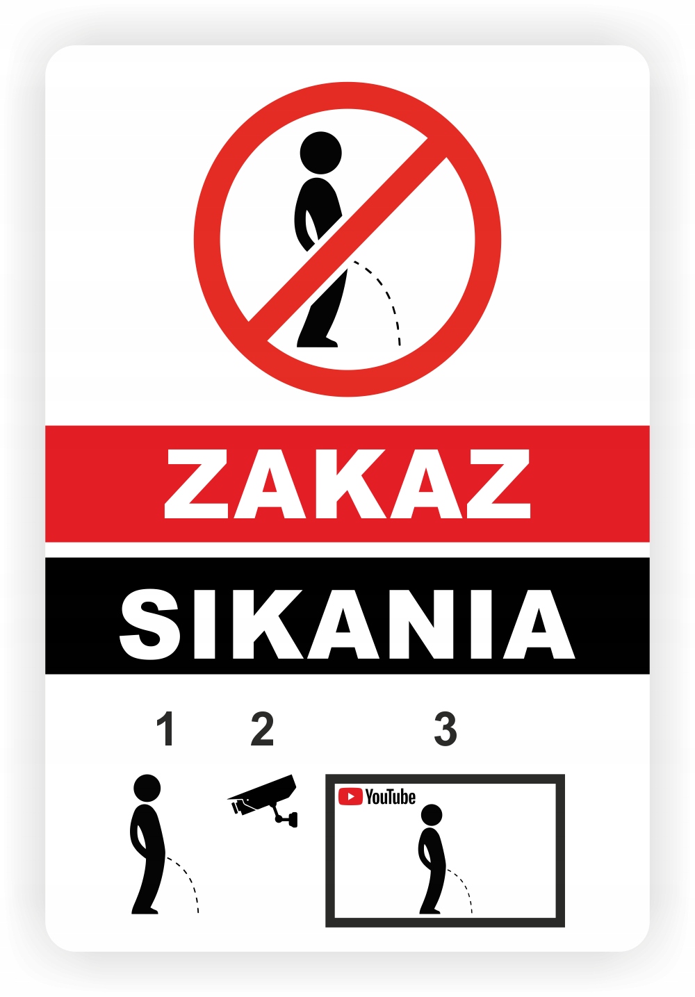 

Naklejka informacyjna Zakaz Sikania YouTube 30 cm