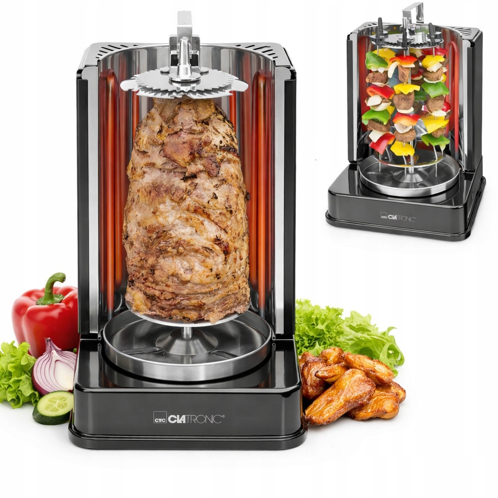 Obrotowy Grill do Kebaba Kurczaka Opiekacz Pionowy Doner Szaszłyki Rożen