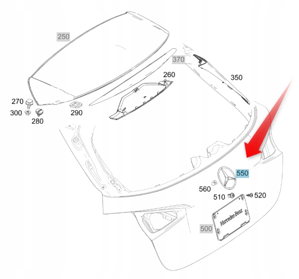 Hvězda, Emblém Zadní Části Mercedesu A1778178000